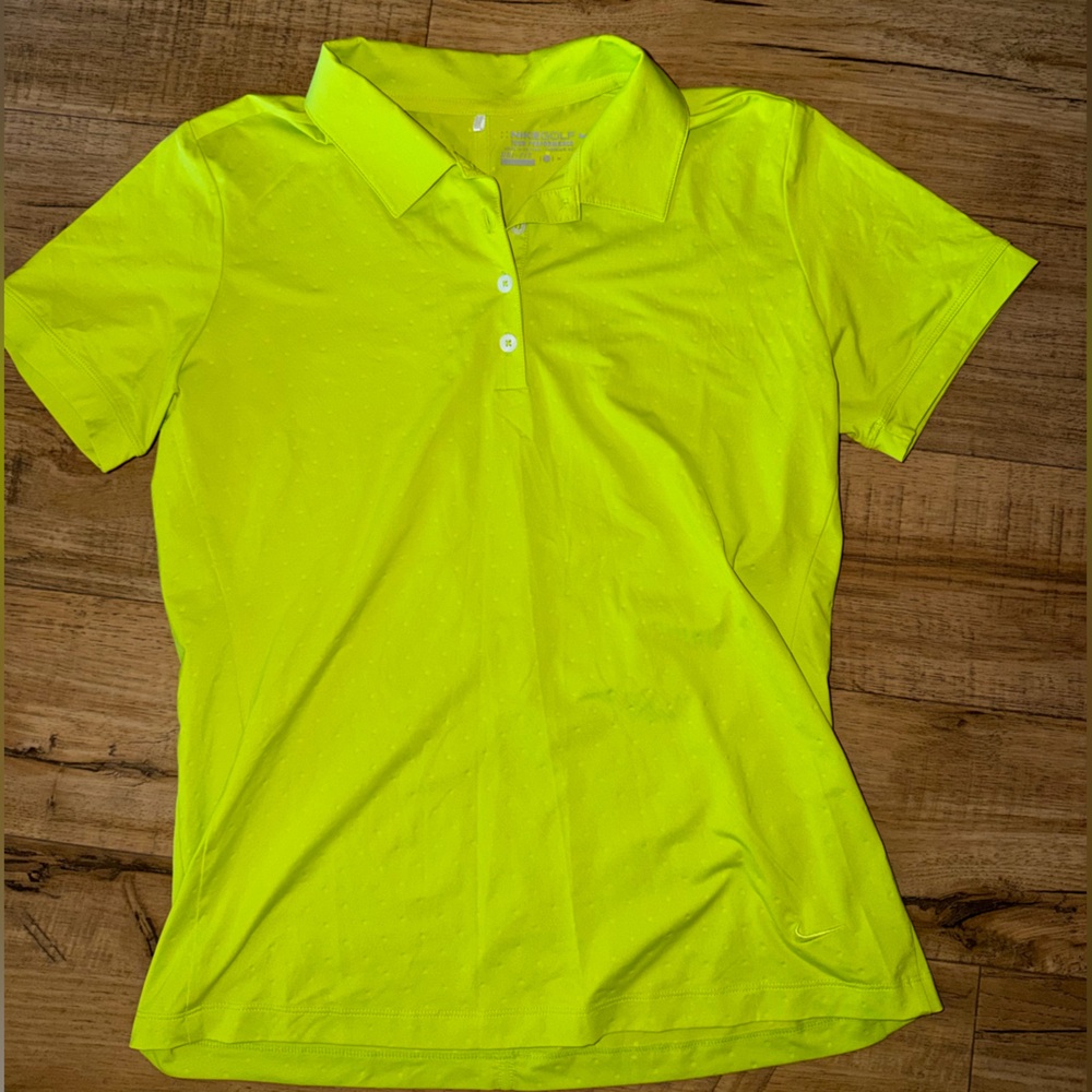 Nike Bright Neon Yellow Green Golf Shirt